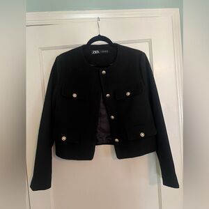 Zara Black Jacket with Gold Buttons
